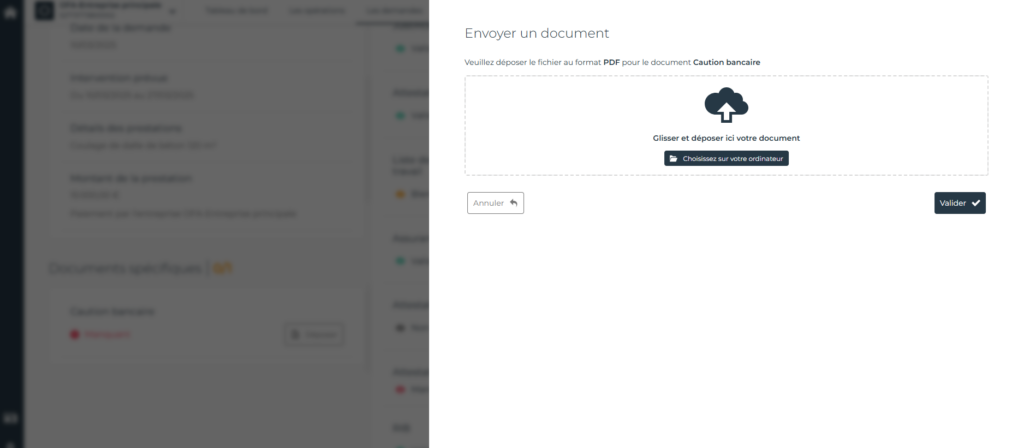 PANDA Deposer une caution bancaire